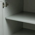 Meuble de rangement haut en MDF blanc/noir/gris avec 3 tiroirs et portes