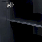 Meuble de rangement haut en MDF blanc/noir/gris avec 3 tiroirs et portes