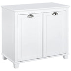 Meuble de salle de bain blanc en MDF avec 2 paniers à linge inclinables et 2 placards de rangement