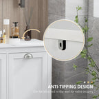Meuble de salle de bain blanc en MDF avec 2 paniers à linge inclinables et 2 placards de rangement