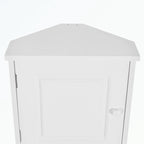 Meuble d'angle de salle de bain haut en MDF blanc avec 2 portes et étagères réglables