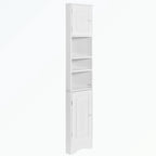 Meuble d'angle de salle de bain haut en MDF blanc avec 2 portes et étagères réglables
