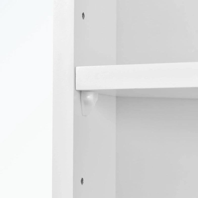 Meuble d'angle de salle de bain haut en MDF blanc avec 2 portes et étagères réglables
