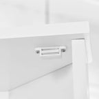 Meuble d'angle de salle de bain haut en MDF blanc avec 2 portes et étagères réglables
