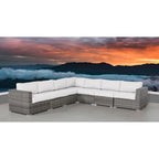 Canapé d'angle d'extérieur réversible en osier LSI 122 avec coussins Sunbrella