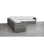 Canapé d'angle d'extérieur réversible en osier LSI 122 avec coussins Sunbrella