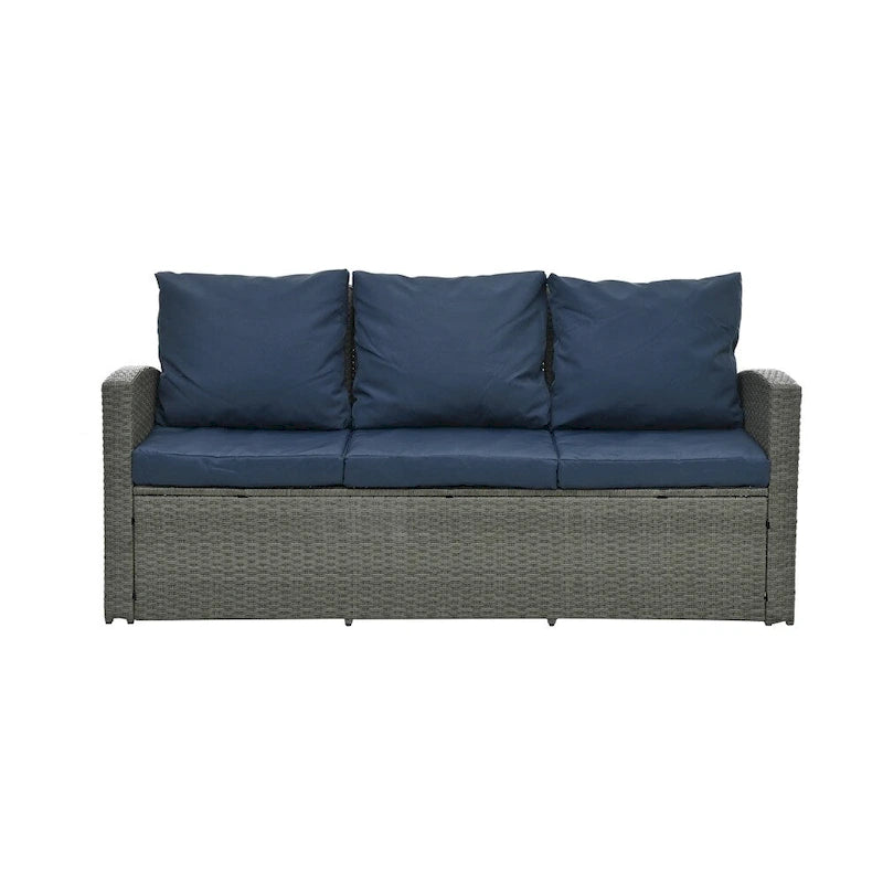 Ensemble de 5 meubles en osier, mobilier de terrasse, meubles en osier PE saisonniers