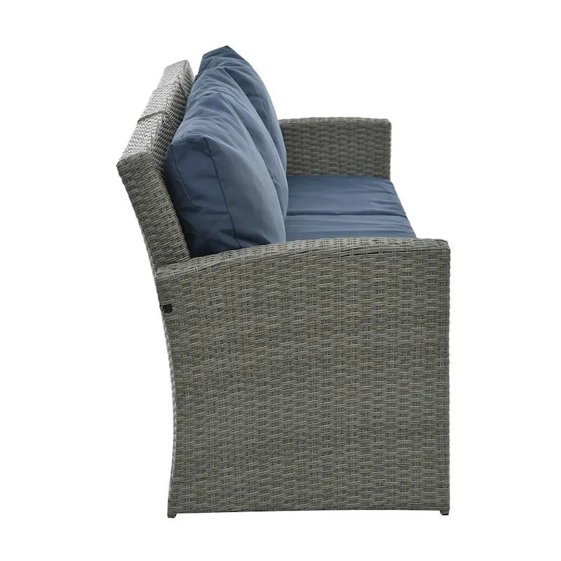Ensemble de 5 meubles en osier, mobilier de terrasse, meubles en osier PE saisonniers