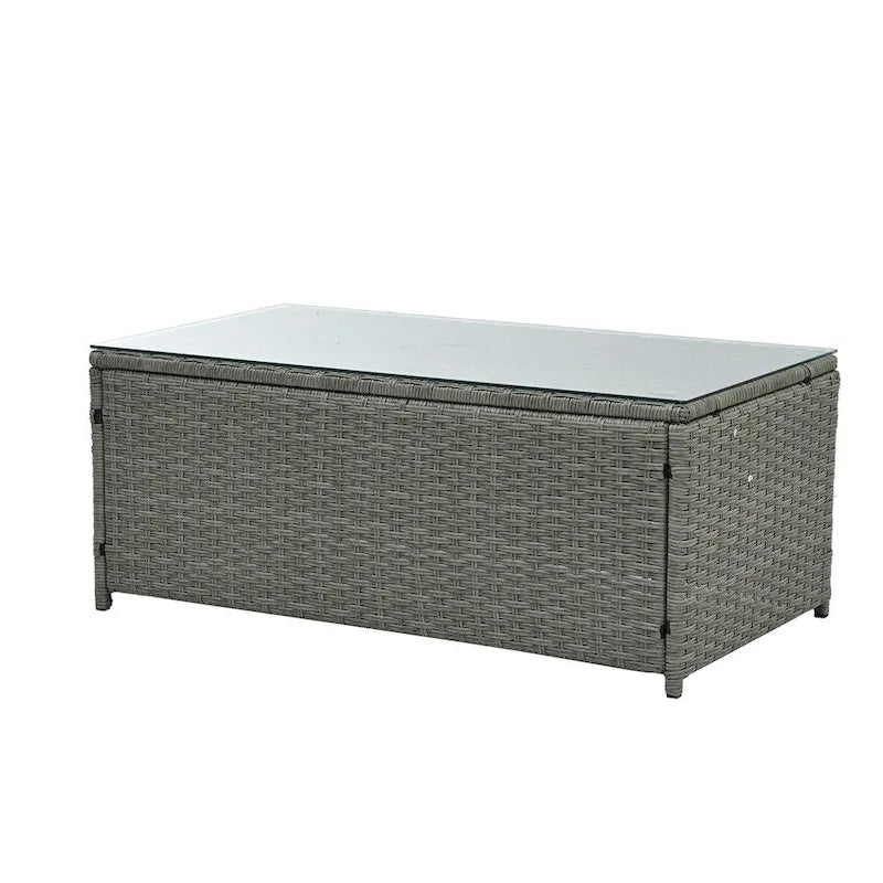 Ensemble de 5 meubles en osier, mobilier de terrasse, meubles en osier PE saisonniers
