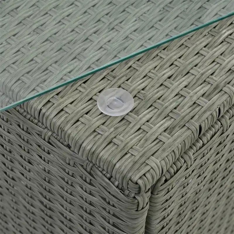 Ensemble de 5 meubles en osier, mobilier de terrasse, meubles en osier PE saisonniers