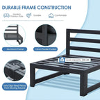 Ensemble de mobilier de patio surdimensionné 7 pièces FINCATI en aluminium avec table brasero de 43 po pour jardin, terrasse et arrière-cour