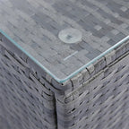 Canapé d'angle d'extérieur 5 pièces en rotin avec 2 oreillers et table