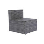 Canapé d'angle d'extérieur 5 pièces en rotin avec 2 oreillers et table
