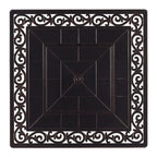 Ensemble table brasero en aluminium noir avec quatre fauteuils de club