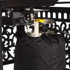 Ensemble table brasero en aluminium noir avec quatre fauteuils de club