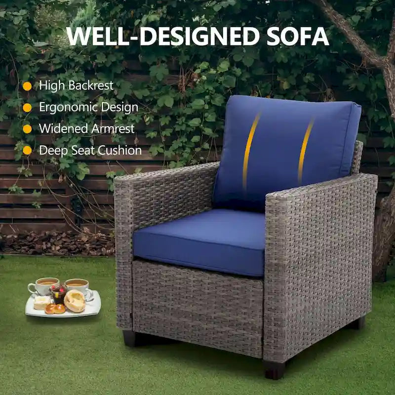 Ensemble de jardin 9 personnes avec coussins