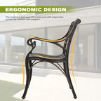 Ensemble de salle à manger Nuu Garden pour terrasse, 5 pièces en aluminium moulé avec trou de parasol de 2,24 pouces