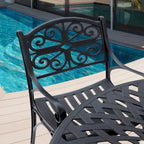 Ensemble de salle à manger Nuu Garden pour terrasse, 5 pièces en aluminium moulé avec trou de parasol de 2,24 pouces