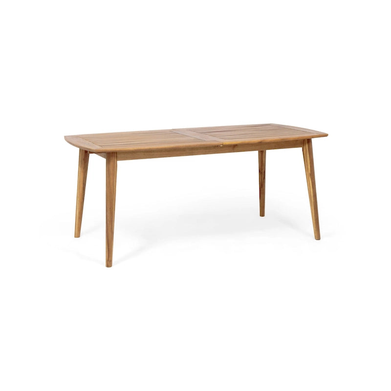 Ensemble de salle à manger d'extérieur 7 pièces Hares Farmhouse en bois d'acacia avec coussins par Christopher Knight Home