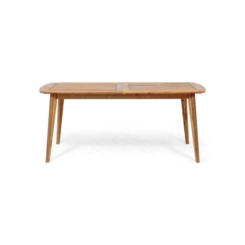 Ensemble de salle à manger d'extérieur 7 pièces Hares Farmhouse en bois d'acacia avec coussins par Christopher Knight Home