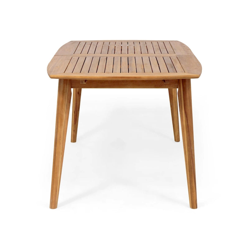Ensemble de salle à manger d'extérieur 7 pièces Hares Farmhouse en bois d'acacia avec coussins par Christopher Knight Home
