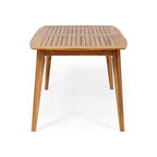 Ensemble de salle à manger d'extérieur 7 pièces Hares Farmhouse en bois d'acacia avec coussins par Christopher Knight Home