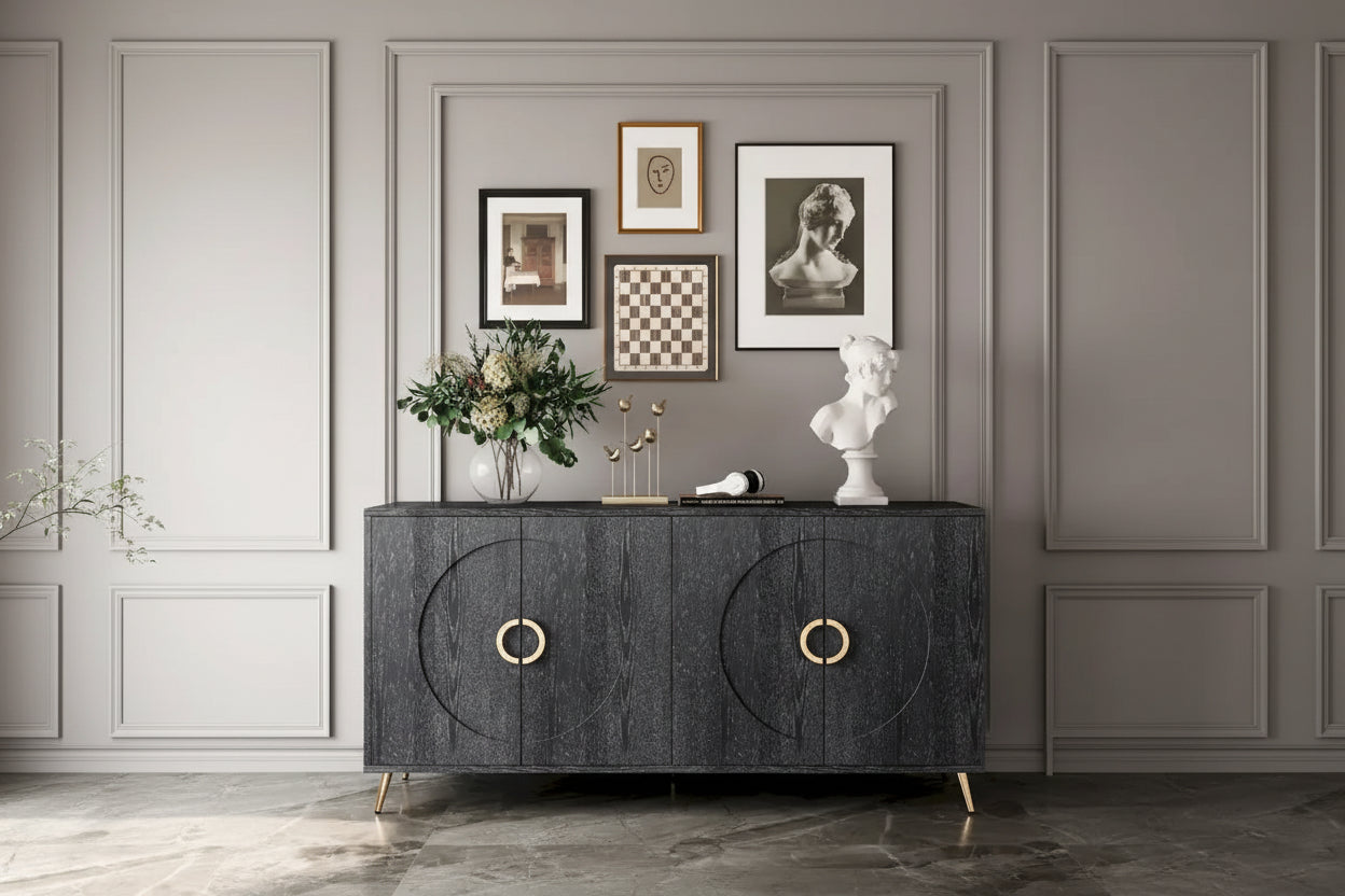 59.84W 4 Door Wooden Cabinet Sideboard Buffet - N/A