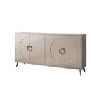 Buffet 4 portes en MDF noir vieilli/champagne avec étagères réglables et pieds en métal