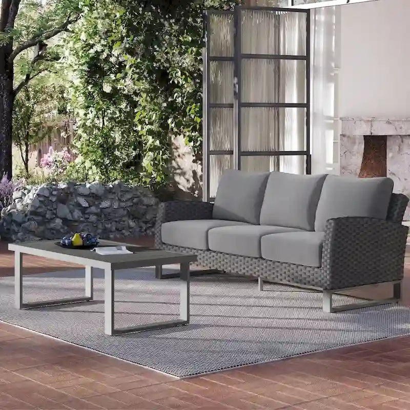 Ensemble de 2 meubles de patio Nouvelle classique Fidji : canapé et table basse