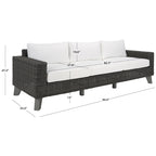 Canapé de patio en osier Safavieh Couture Margarita - 95 larg. x 34 prof. x 27 haut.
