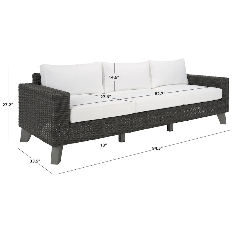 Canapé de patio en osier Safavieh Couture Margarita - 95 larg. x 34 prof. x 27 haut.