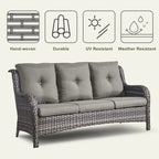 Canapé d'extérieur avec fauteuil pivotant Poufs Table Foyer - Gris