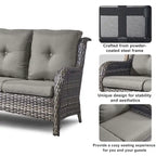 Canapé d'extérieur avec fauteuil pivotant Poufs Table Foyer - Gris