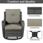 Canapé d'extérieur avec fauteuil pivotant Poufs Table Foyer - Gris