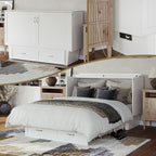 Lit escamotable coffre Chelsea Queen avec matelas