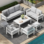 AECOJOY Ensemble de 7 Meubles de Jardin en Aluminium pour Extérieur