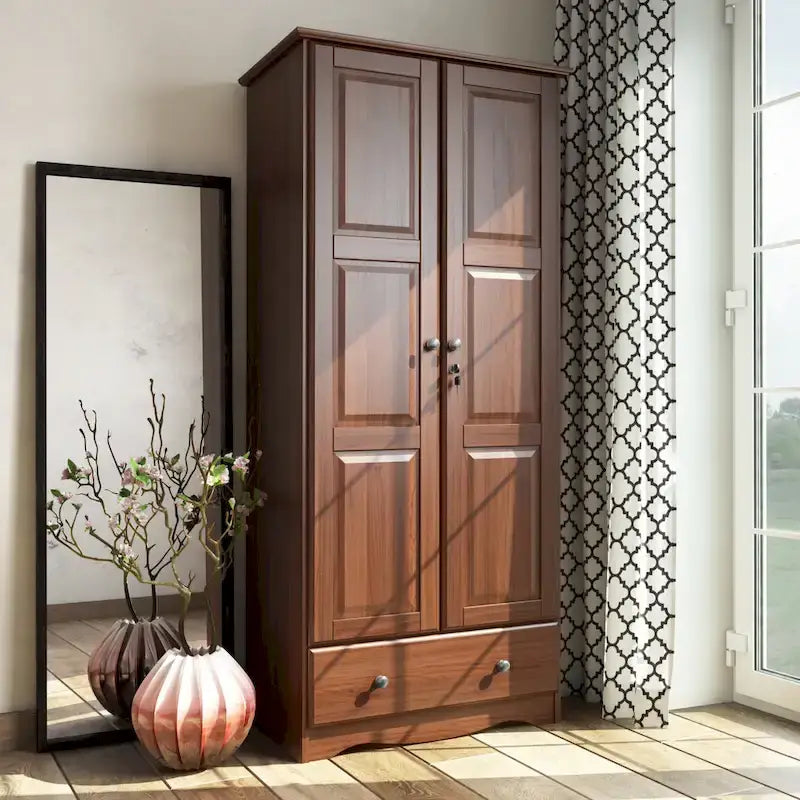 Palace Imports Armoire flexible 100 % bois massif avec poignées en métal ou en bois