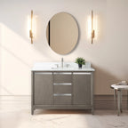 Meuble-lavabo Vanity Art avec évier en céramique et dessus en marbre reconstitué