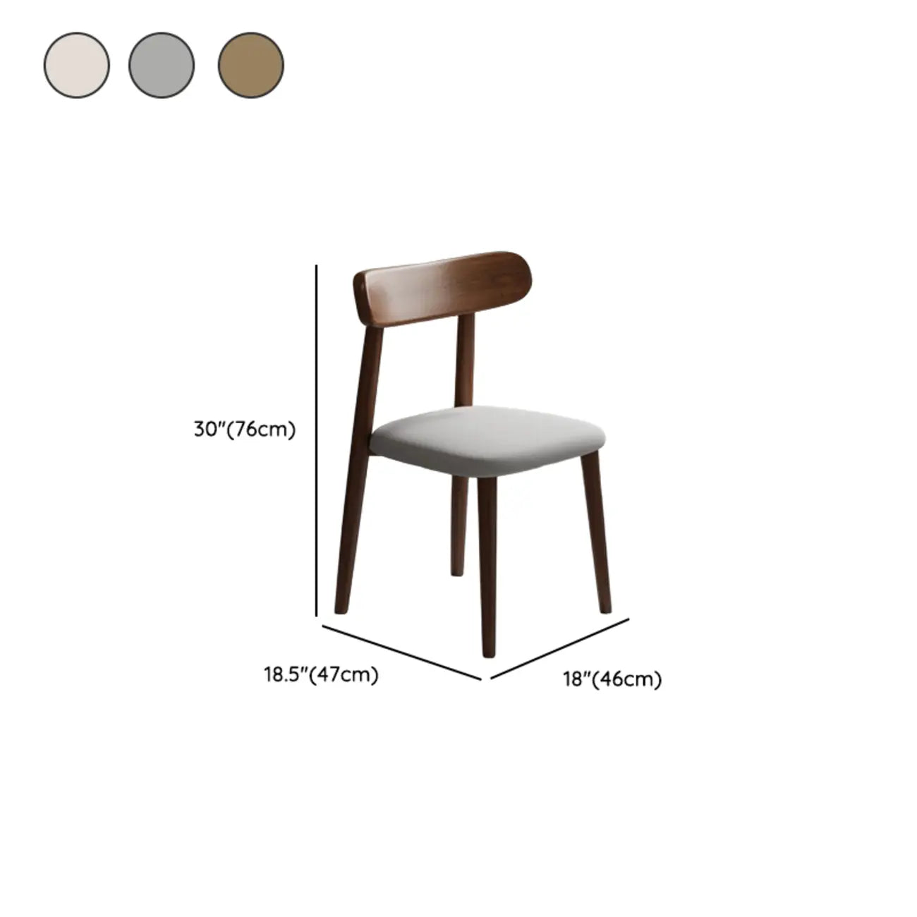 Chaise de salle à manger moderne sans accoudoirs en cuir à dossier bas