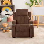 Fauteuil inclinable de luxe pour enfants avec repose-pieds, appuie-tête et 2 porte-gobelets, en microfibre, pour les enfants de 3 ans et plus