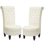 AVAWING Lot de 2 chaises de trône royales rembourrées et pieds en bois d'hévéa