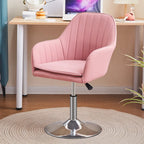 Chaise de bureau pivotante en cuir gris élégant