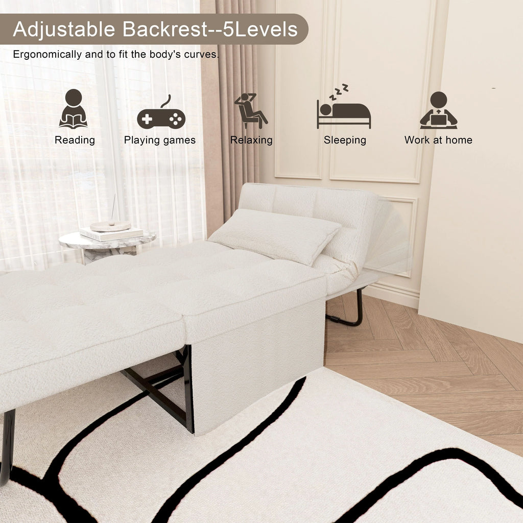 Canapé convertible Lit d'appoint Fauteuil-lit Canapé pliant Pouf Fauteuils inclinables pour le salon