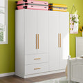 Armoire penderie autoportante de 63 pouces de large avec tiroirs