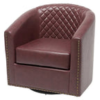 Fauteuil à barillet pivotant en cuir PU touffeté KINWELL 29