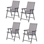 Lot de 4 chaises pliantes Outsunny au design simple et élégant, confortables pour la terrasse, le jardin et les voyages
