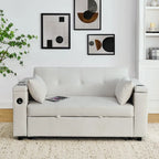 Canapé convertible 54 pouces avec lit gigogne, double assise, fonction relax