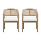 Christopher Knight Home - Chaise de salle à manger capitonnée en cannage (Lot de 2)
