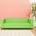 Coast to Coast Sofas Canapé trois places de style Mid-Century en similicuir avec cadre en bois massif et rembourrage