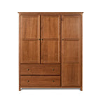 Grain Wood Furniture Armoire Shaker en bois à 3 portes - 60x72x22